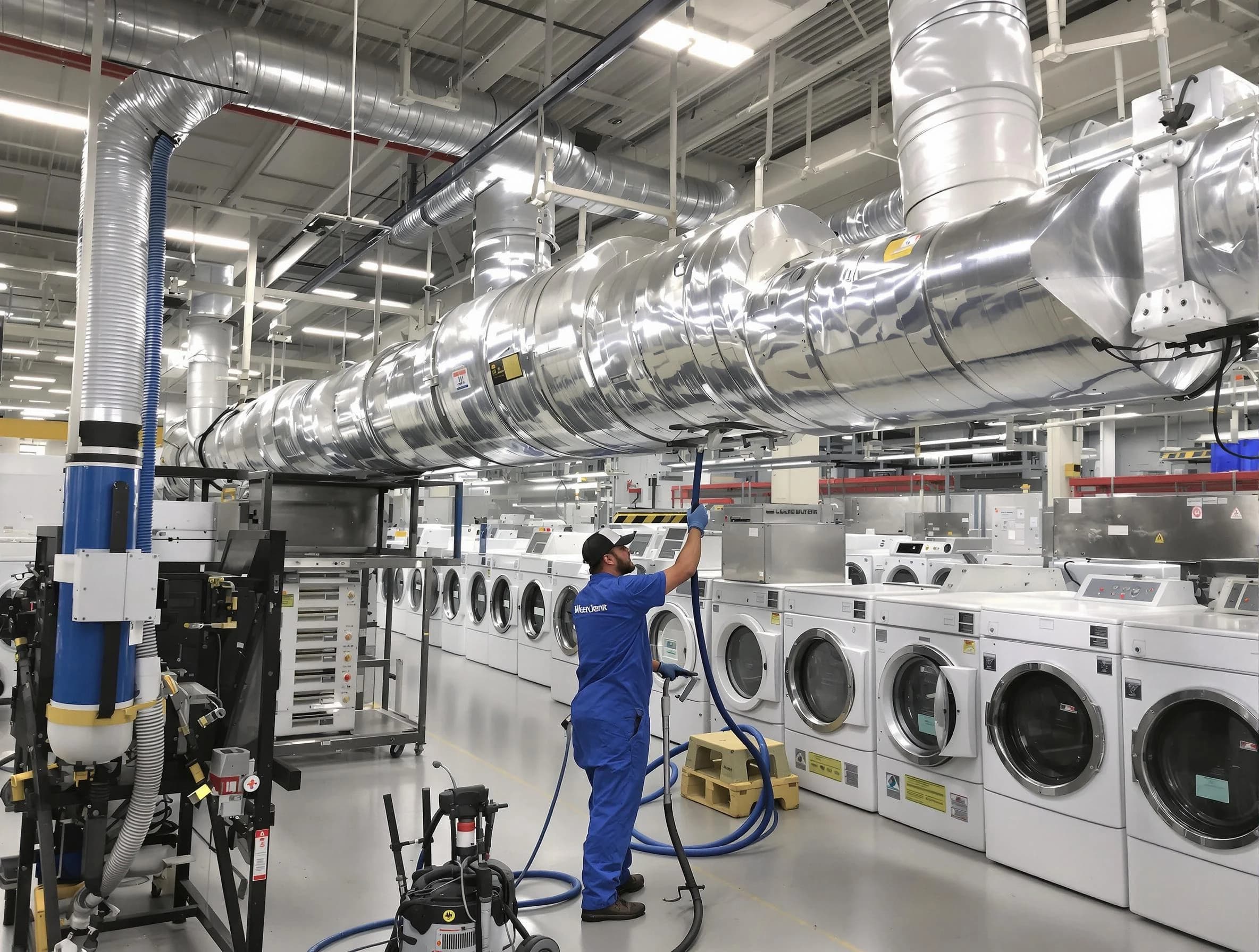 Plum Dryer Vent Cleaning team performing heavy-duty industrial dryer vent cleaning in Plum