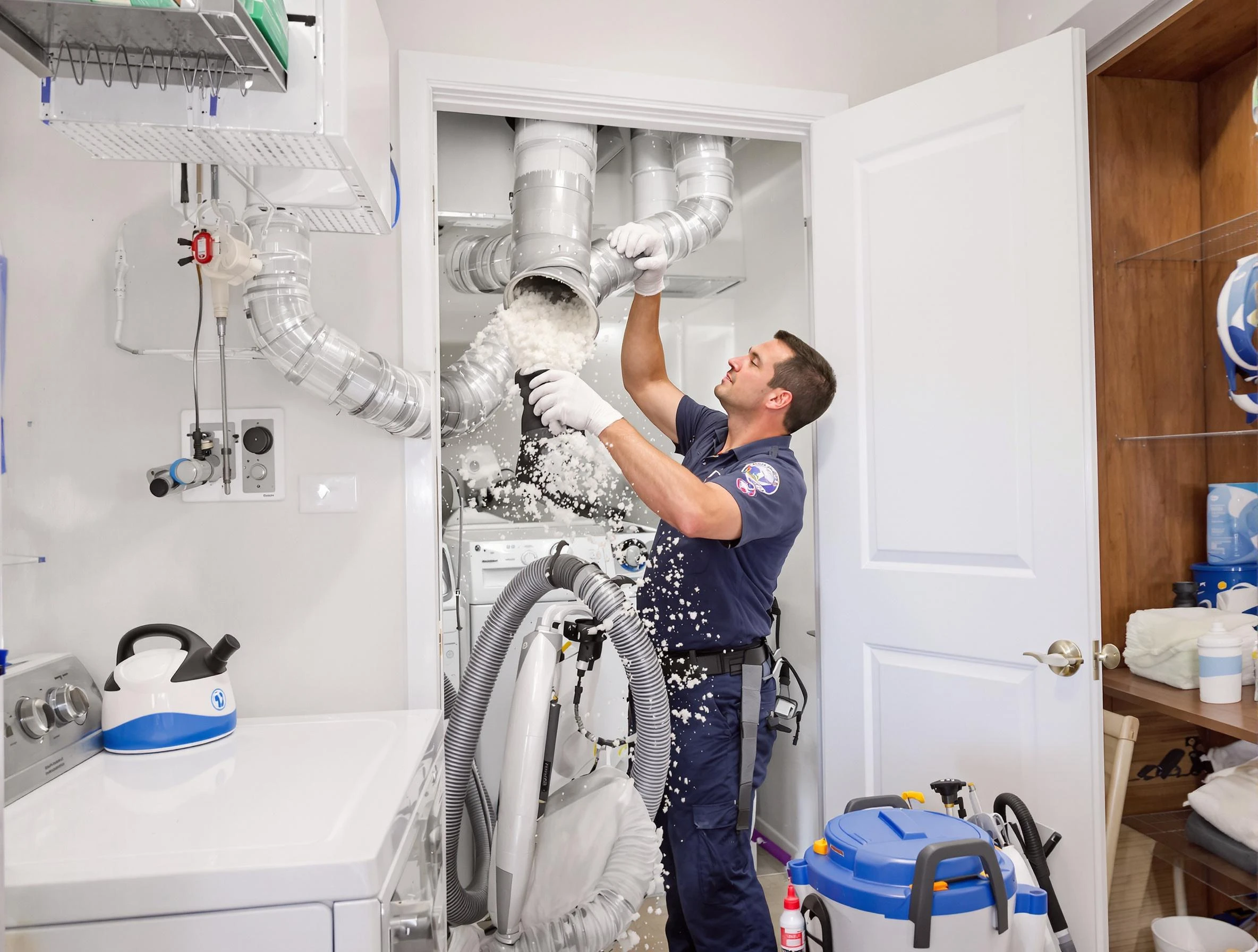 Plum Dryer Vent Cleaning technician delivering thorough residential dryer vent cleaning service in Plum